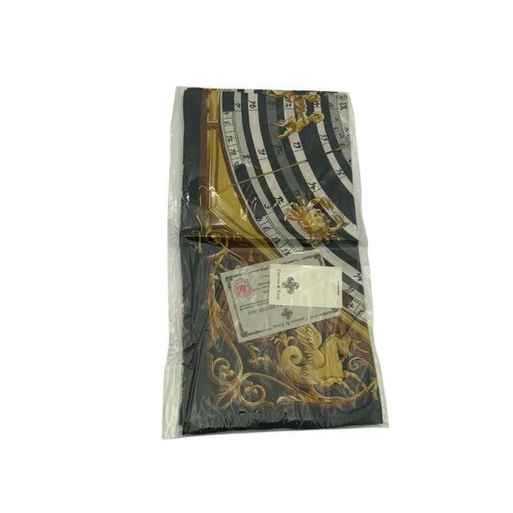 Camrose & Kross Black Gold The Jacqueline Kennedy Neck Scarf | NWT - Picture 3 of 6